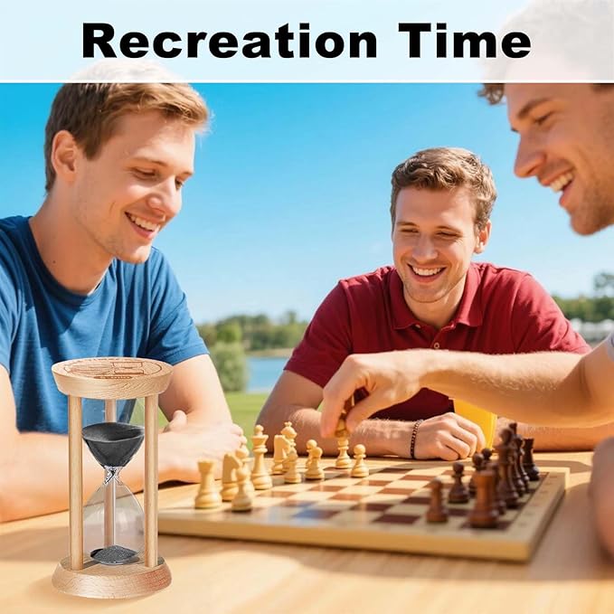 30 Minute Hourglass, 30 Min Wooden Sand Timer, Wood Sand Watch, One Minute Mini Hour Glass, Reloj De Arena, Small Sandglass for Toothbrush Timer, Cooking, Decorative, Work, Game, Gift, Black